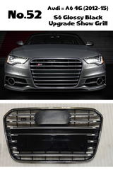 S6 Gloosy Black Upgrade Show Grill Compatible With Audi A6 C7 (2012-15) Tag No.52