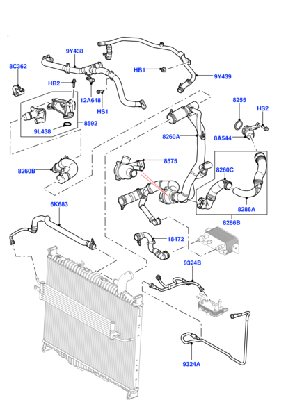 Radiator Hose LR013683 Compatible With LAND ROVER DISCOVERY V (L462) Tag no.826