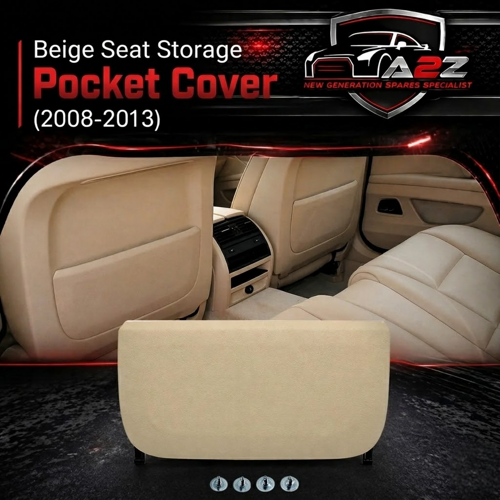 Beige Seat Storage Pocket Cover 52109173669 Compatible With BMW 5 Series F10 T-1 (Llastic Fitting)