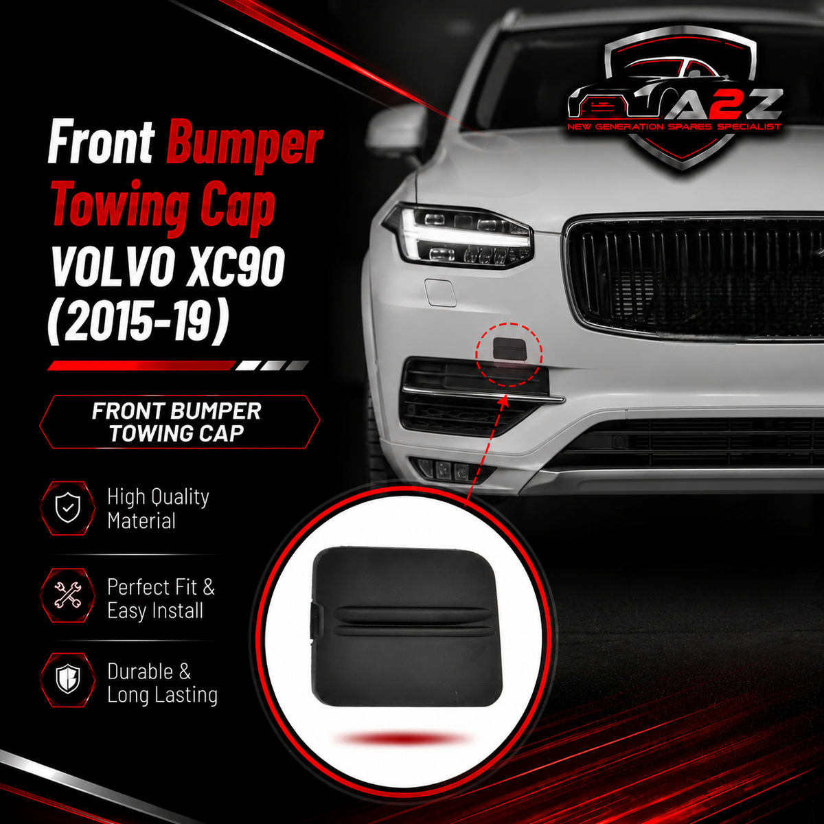 Front Bumper Towing Cap 31353363 Compatible With VOLVO XC90 (2015-19) Tag NO.669