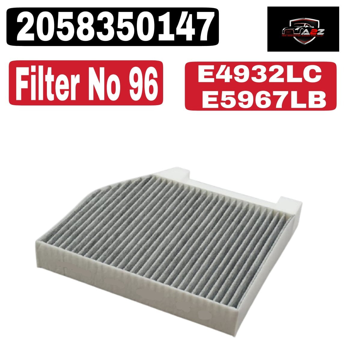 Cabin Air Filter E4932LC & 2058350147 & LAK1161 & LAO1161 Compatible With MERCEDES-BENZ AMG GT (X290) & C-CLASS (W205) & C-CLASS (W206)Tag 96
