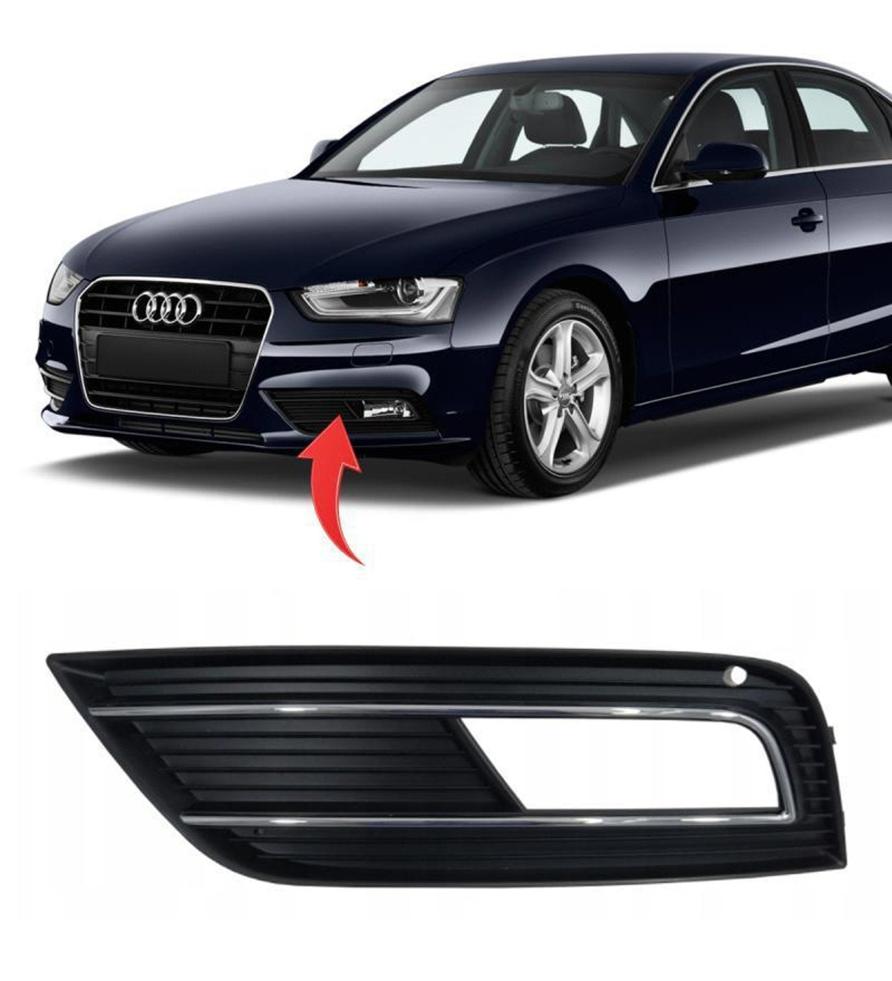 Fog Lamp Cover Compatible With AUDI A4 B8 2013-2015 Fog Lamp Cover Left 8K0807681B & Right 8K0807682B Tag-FC-11