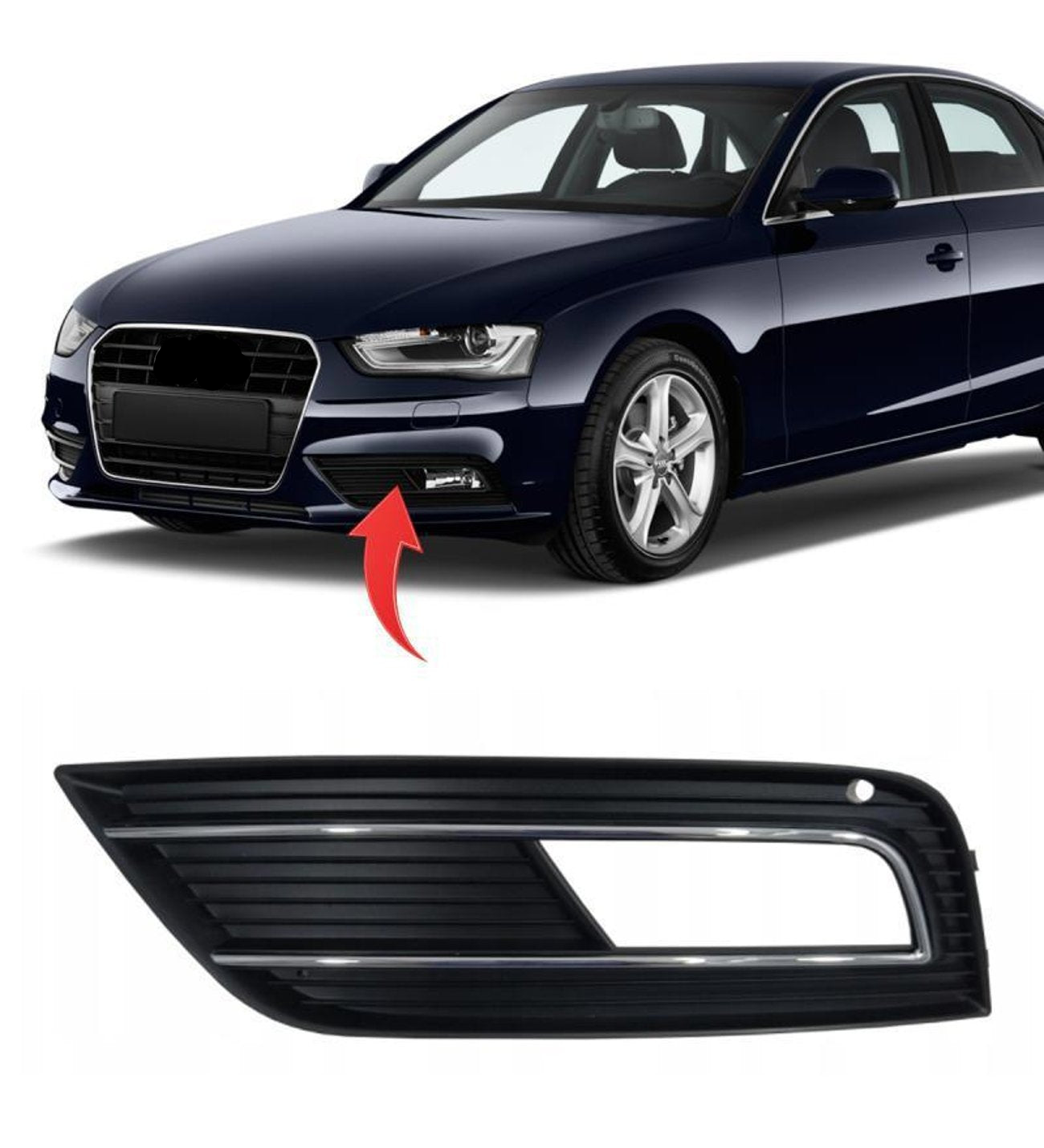 Fog Lamp Cover Compatible With AUDI A4 B8 2013-2015 Fog Lamp Cover Left 8K0807681B & Right 8K0807682B Tag-FC-11