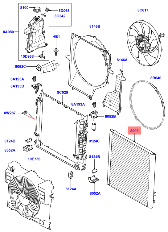 Radiator LR010964 Compatible with LAND ROVER RANGE ROVER III (L322)