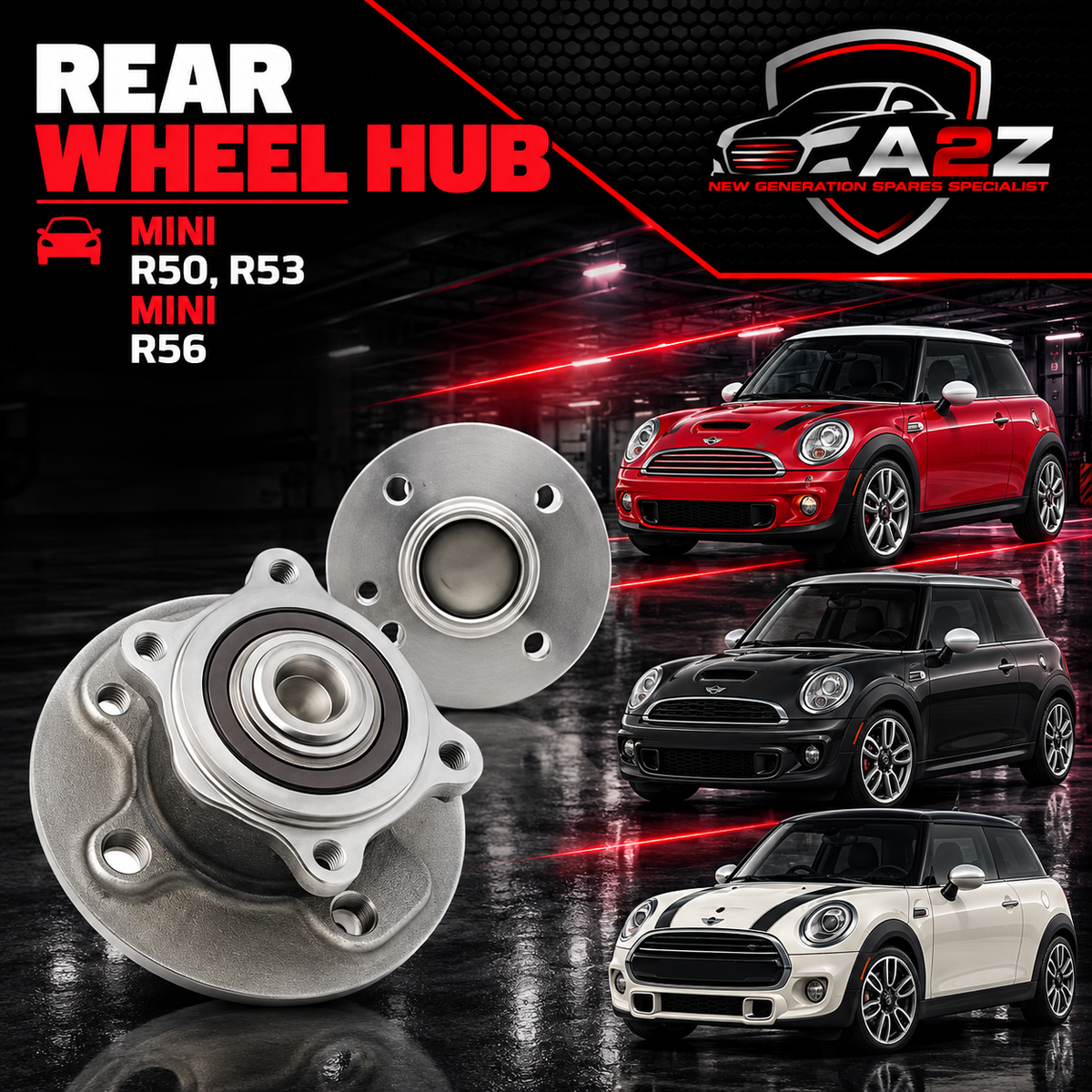 Rear Wheel Hub 33416774944 33416786552 33416786620 Compatible With MINI R50, R53 & MINI R56