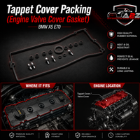 Tappet Cover Packing (Engine Valve Cover Gasket) 11127513194 Compatible With  BMW X5 E70