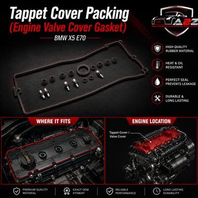Tappet Cover Packing (Engine Valve Cover Gasket) 11127513194 Compatible With  BMW X5 E70