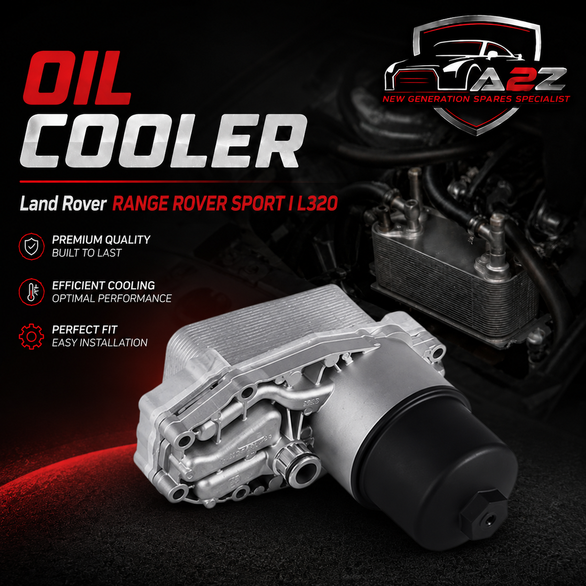 OIL COOLER LR061969 1103S9 5989070371 9X2Q6B624BA C2S52552 LR013149  LR040738   For Land Rover RANGE ROVER SPORT I L320 Tag-O-72