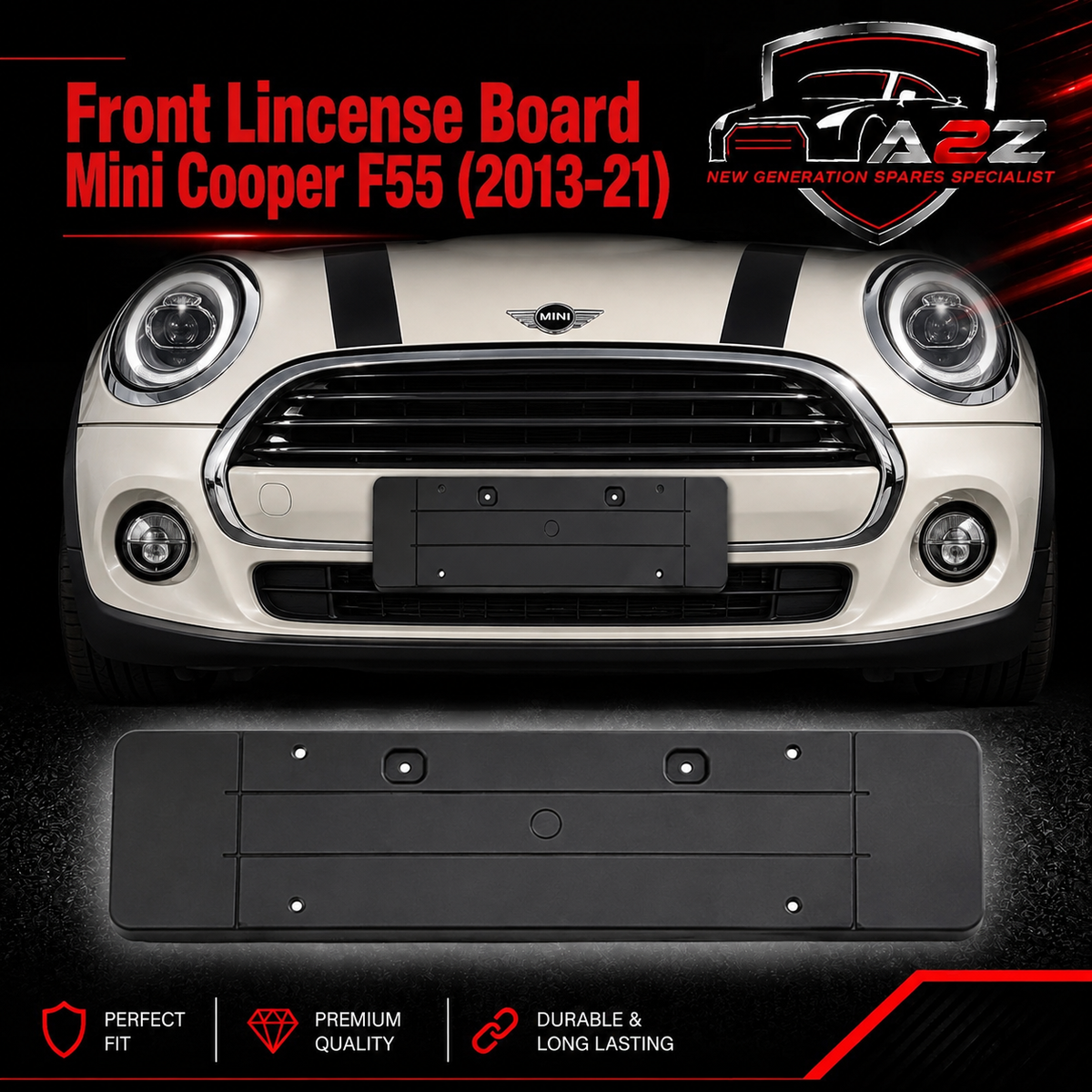 Front Lincense Board 51137362749 Compatible With Mini Cooper F55 (2013-21)