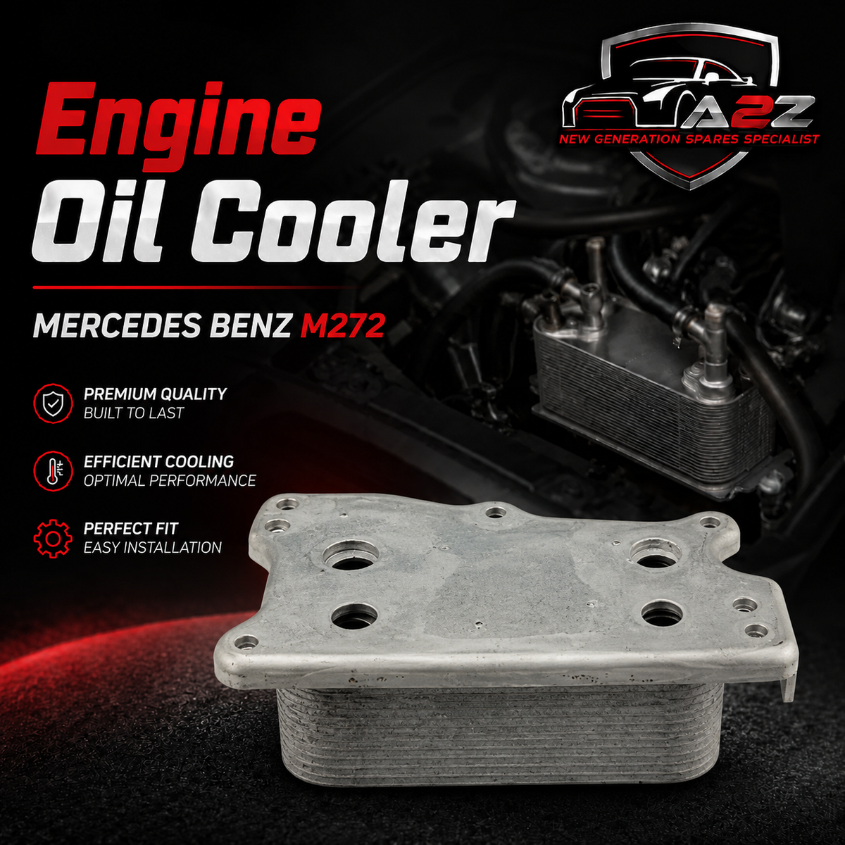 Engine Oil Cooler 2721880001 2721800510 2721800410 2721800210 Compatible With Mercedes Benz M272