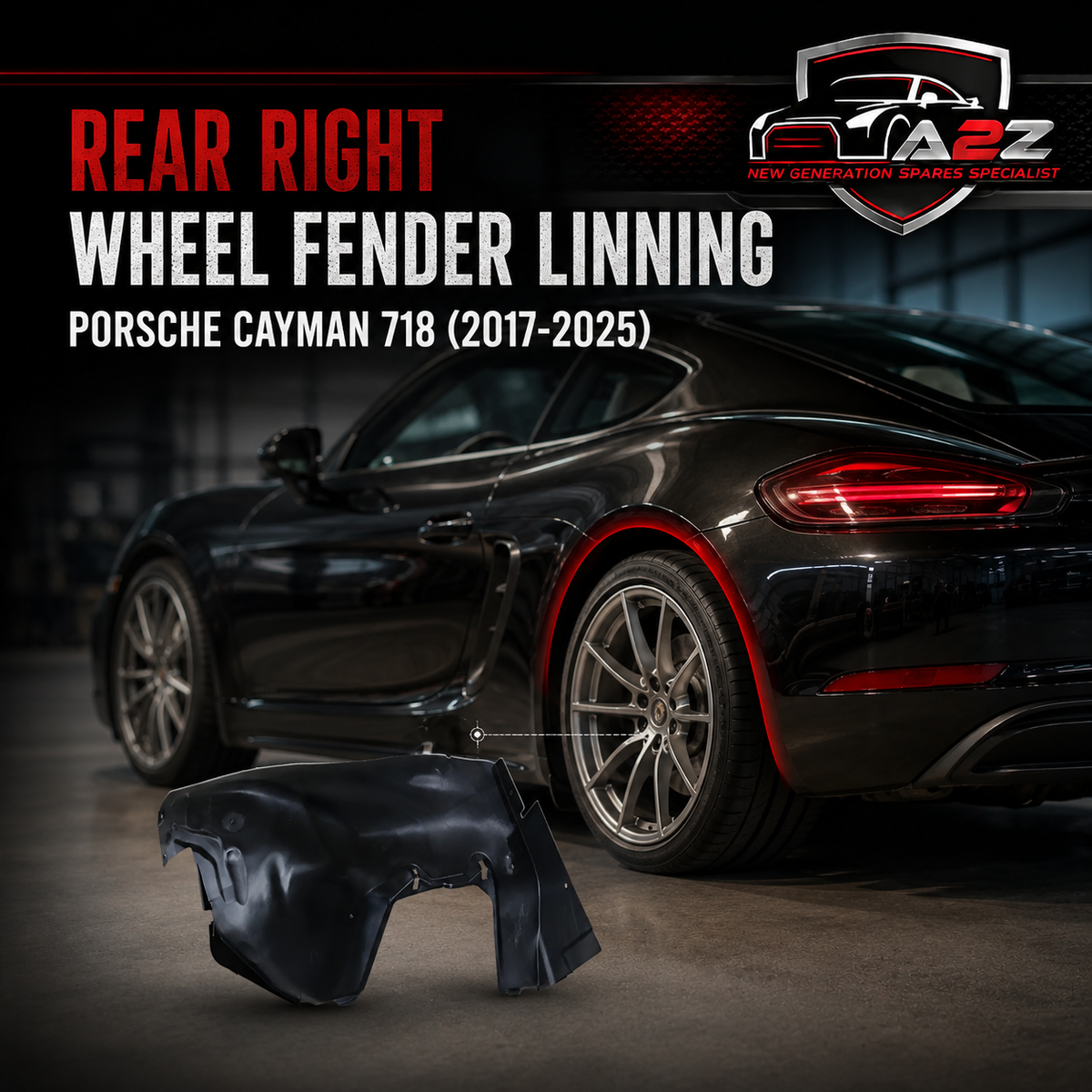 Rear Right Wheel Fender Linning 98150450400 Compatible With Porsche Cayman 718 (2017-2025) Tag No.118