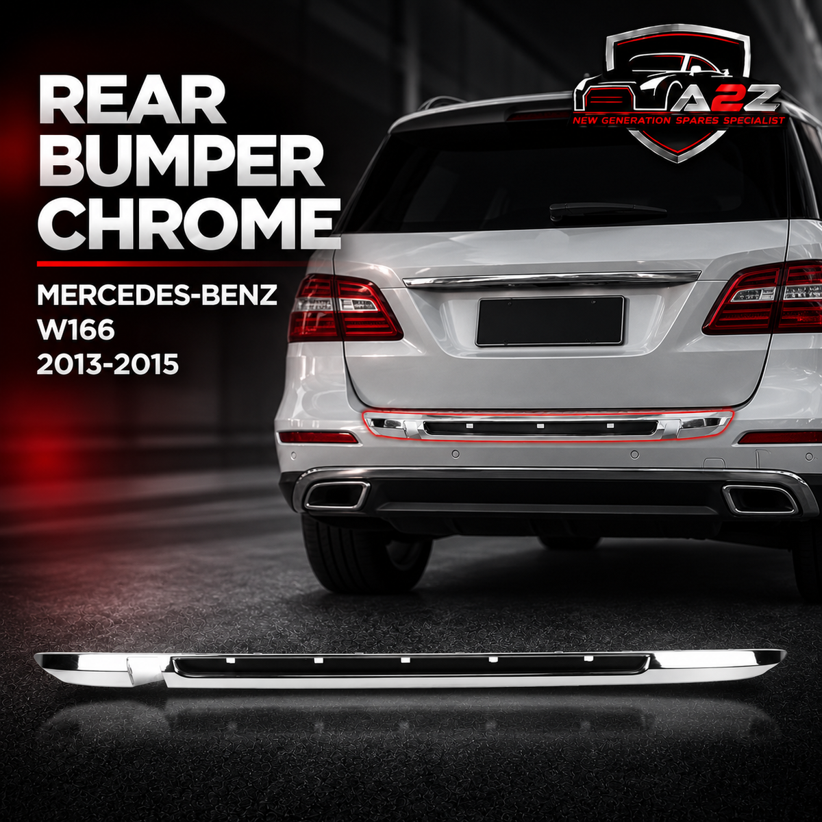 Rear Bumper Chrome 1668852474 Compatible With MERCEDES-BENZ GL-CLASS W166 & GLE W166 & GLS W166 2013-2015 Tag No.126