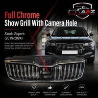 Full Chrome Show Grill With Camera Hole 3V0853653G 3V0853761B 3V0853343A Compatible With Skoda Superb (2019-2024) Tag No.64