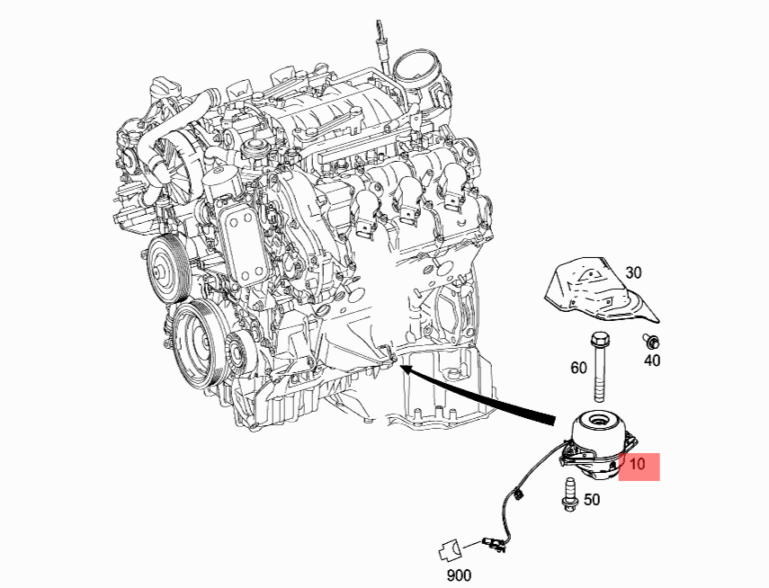 Engine Mount Set With Sensor Compatible With MERCEDES-BENZ GLE W166  Engine Mount Left 1662406817 & Right 1662406917