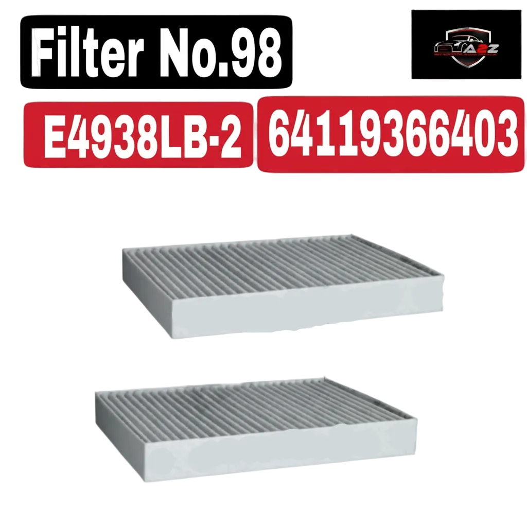 Cabin Air Filter E4938LB-2 & 64119366403 & LAK995/S 64119366403 64119366401 64119361717 64116996209 64116996208 64116996200 Compatible With BMW 5 (G30, F90) & 6 Gran Turismo (G32) & 7 (G11, G12) Tag : 98