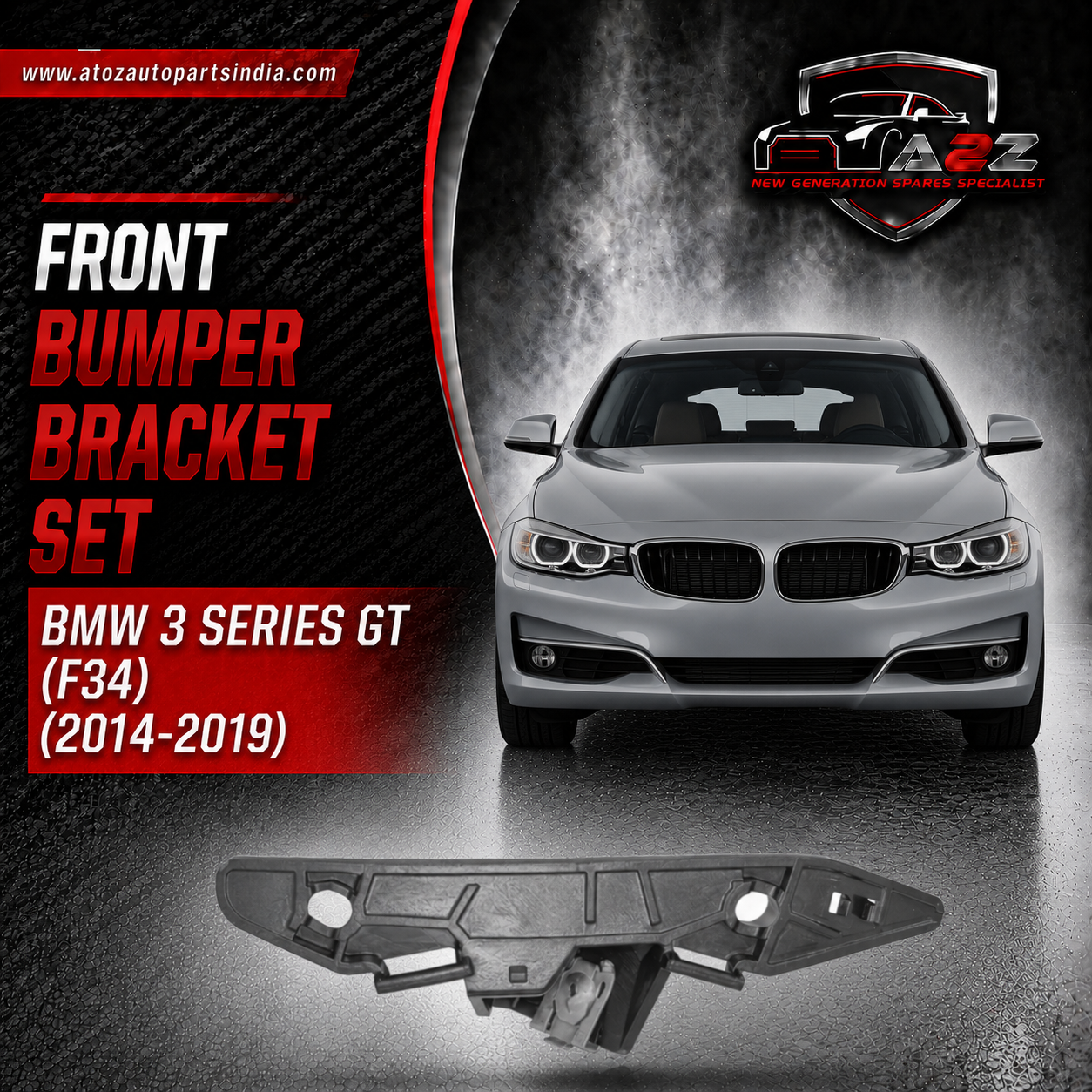 Front Bumper Bracket Left 51117293803 & Right 51117293804 Compatible With 3 Series GT (F34) (2014-2019) Tag No.1561