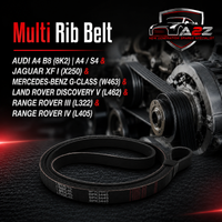 Belt LR035542 6PK2445 Compatible With AUDI A4 B8 (8K2) | A4 / S4 & JAGUAR XF I (X250) & MERCEDES-BENZ G-CLASS (W463) & LAND ROVER DISCOVERY V (L462) & RANGE ROVER III (L322) & RANGE ROVER IV (L405) Tag 58