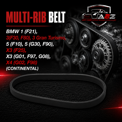 Multi Rib Belt 6PK1660 11281247284 Compatible With BMW 1 (F21), 3(F30, F80), 3 Gran Turismo, 5 (F10), 5 (G30, F90), X3 (F25), X3 (G01, F97, G08), X4 (G02, F98) (CONTINENTAL)