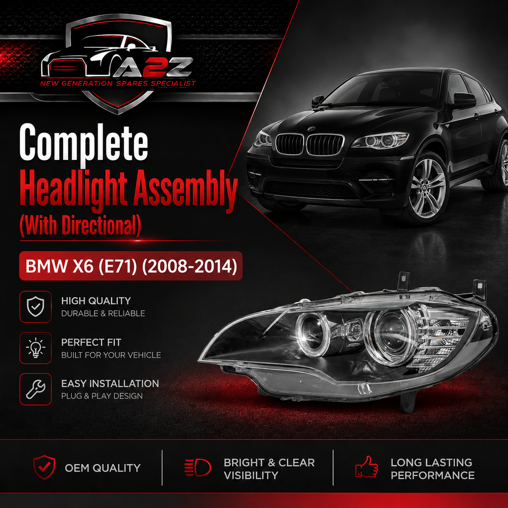 Complete Headlight Assembly (With Directional) Left 63117287013 & Right 63117287014 (Both Side 10 Pin) Compatible With BMW X6 (E71) (2008-2014) Tag No.82