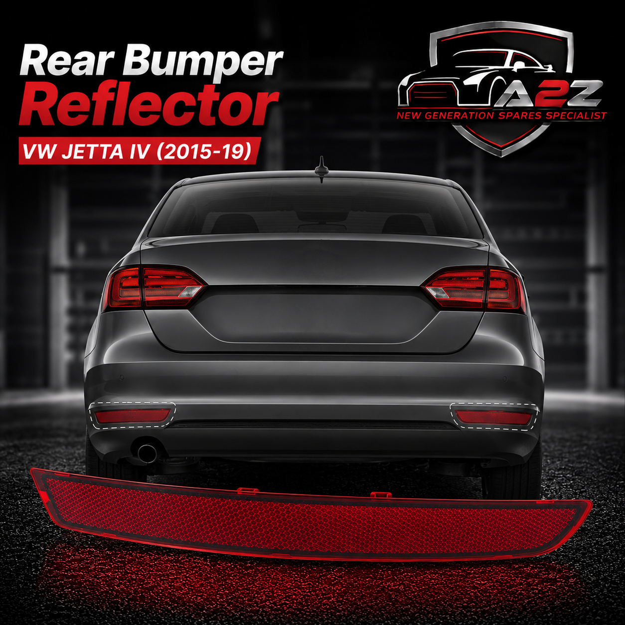 Rear Bumper Reflector Left 16D945105 & Right 16D945106 Compatible With VW JETTA IV (162,163) Tag No.171