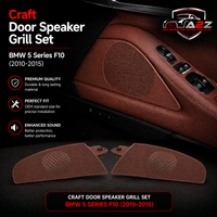 RED BROWN Craft Door Speaker Grill Set Left 51417261955 & Right 51417261956 Compatible With BMW 5 Series F10
