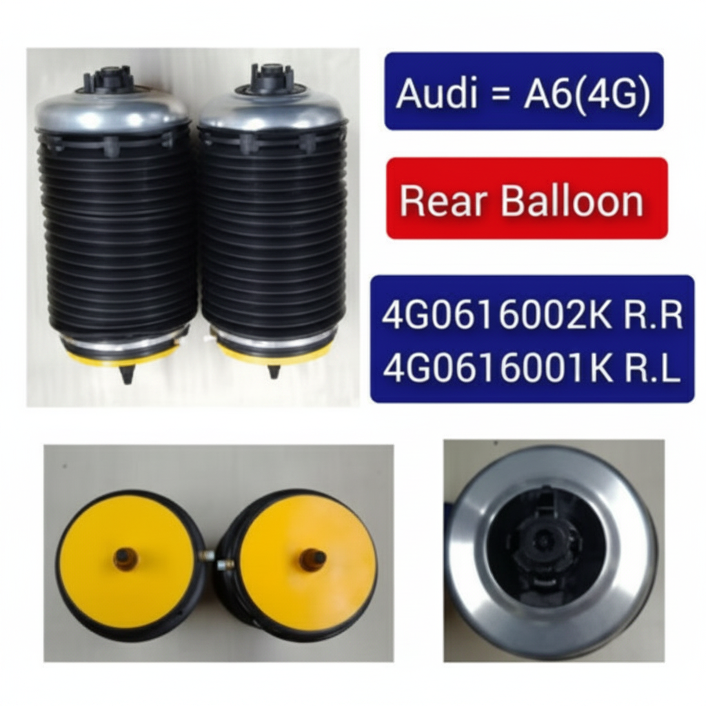Rear Left  Air Spring Air Suspension 4G0616001Q 4G0616001K 4G0616001R 4G0616001S 4G0616001T Compatible With AUDI A6 C7 (4G2, 4GC) | A6 / S6 & A6 C7 Avant (4G5, 4GD) | A6 / S6 & A7 Sportback (4GA, 4GF) | A7 / S7 (2010-18)