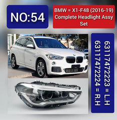 Headlight Headlamp Left 63117472223 & Right 63117472224 (Without Blaster) Compatible With BMW X1 F48 (2016-2019) Projector