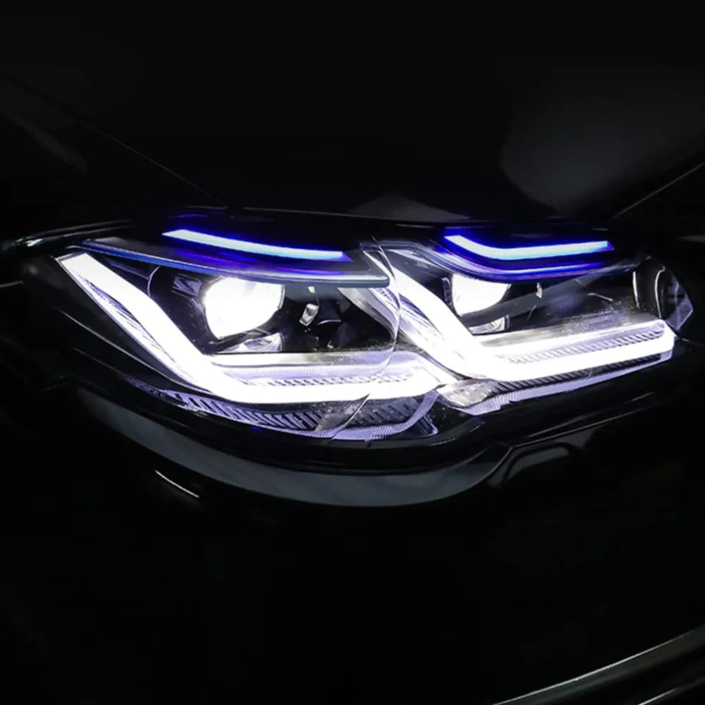 Complete Headlight Assy Set (Upgrade To G30 Style) Plug And Play No Need To Change Bumper Compatible With BMW F10 (2011-17) Tag No.4