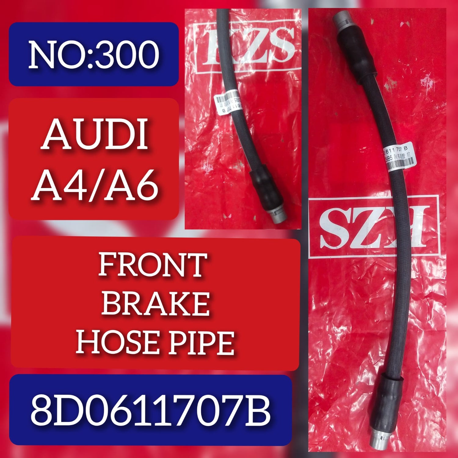 Front Brake Hose Pipe 8D0611707B 8D0611707D 8D0611707 3U0611707 Compatible with AUDI A4 A6 Tag-H-300