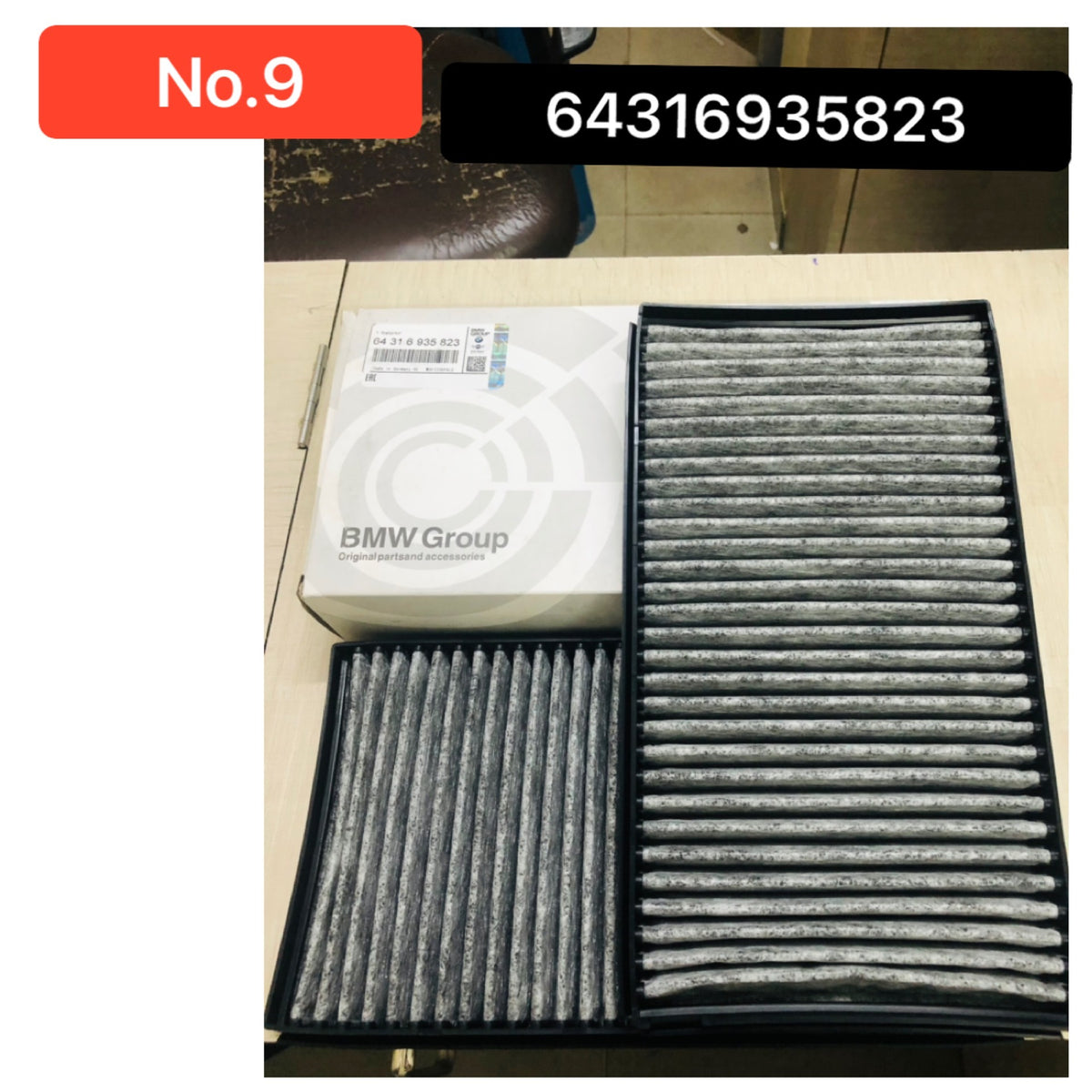 Cabin Air Filters 64316935823 & E2963LC & LA197 64316935823 64319171858 64319174371 Compatible With BMW 5 (E60) & 6 (E63) Tag No.9