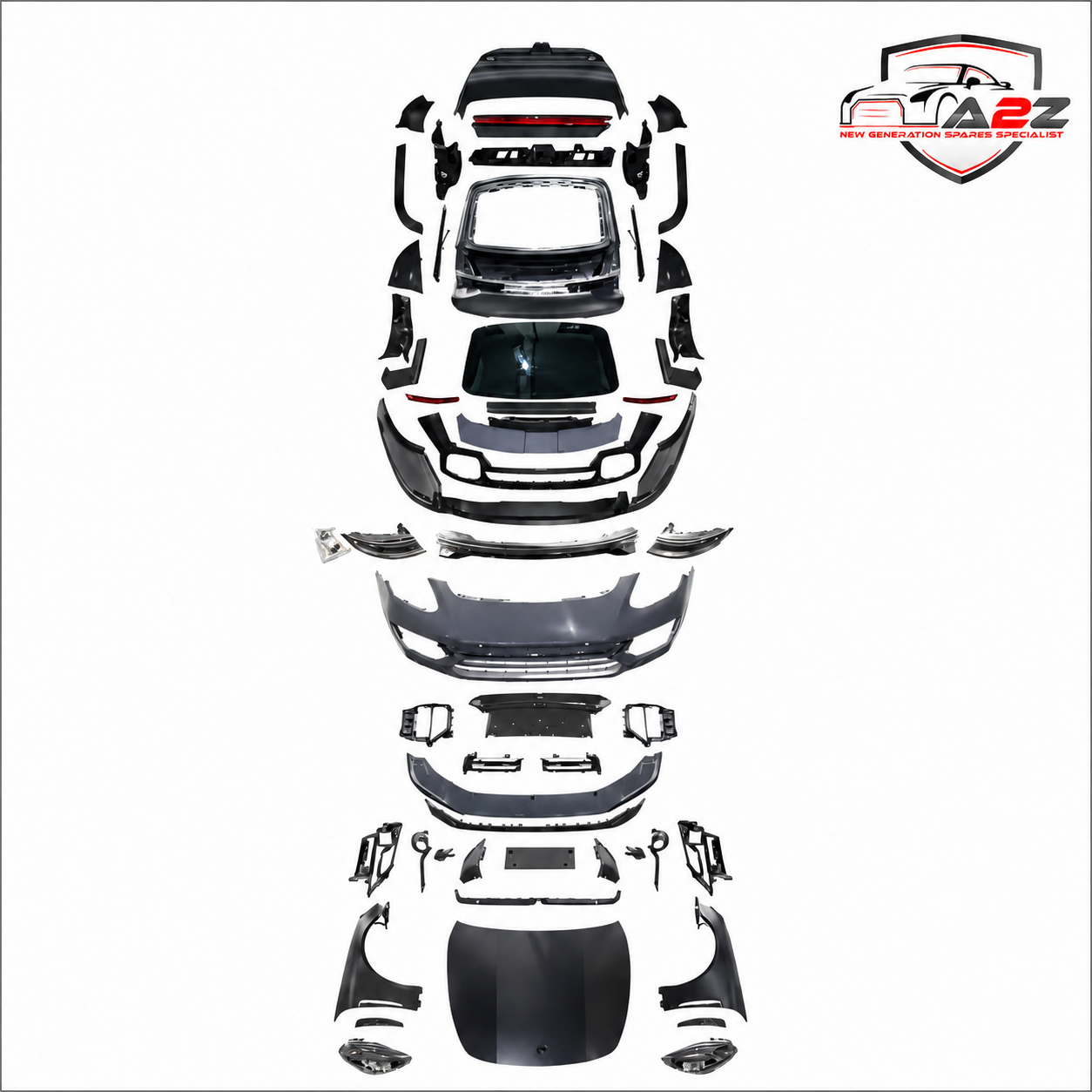 Complete Conversion Bumper Kit Compatible With Porsche Panamera (2010-2013) Upgrade  To Porsche Panamera (2018-2023)  (Shipping Cost Not Included In Price)