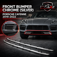 Front Bumper Chrome (SILVER) 9Y0807179041M7U 9Y0807179A041M7U 9Y0807179B041M7U Compatible With PORSCHE CAYENNE 2019-2022 (Set Of 3)