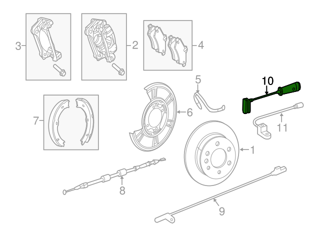 Brake Pad Wear Sensor 2115401717 Compatible With MERCEDES-BENZ C-CLASS W205 & GL-CLASS X166 & E-CLASS W211 & S-CLASS W221 W222