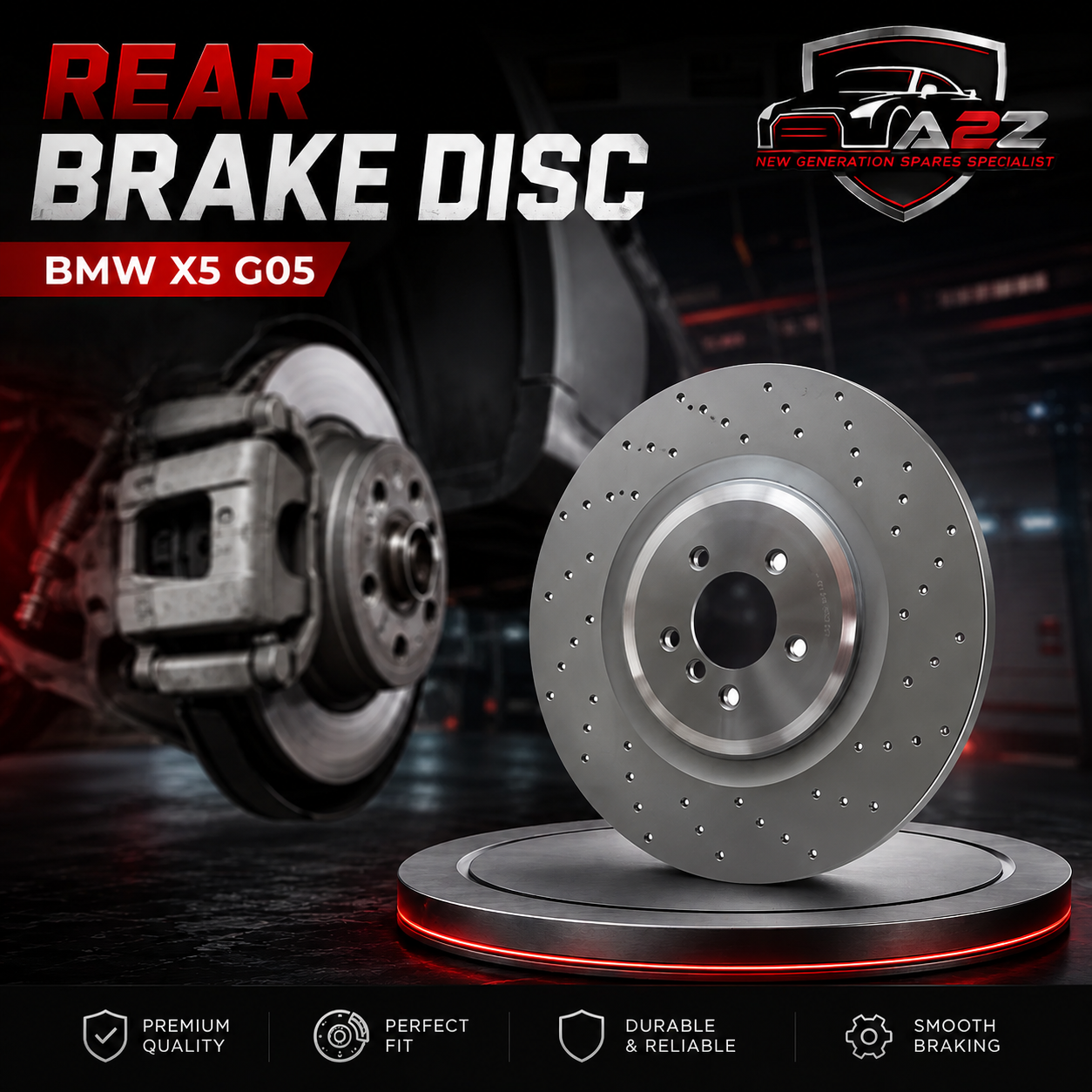 Rear Brake Disc Right 34206896222 Compatible With BMW X5 G05