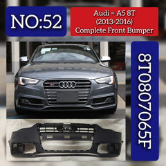 Complete Front Bumper 8T0807065F Compatible With Audi A5 8T (2013-2016) Tag No.52