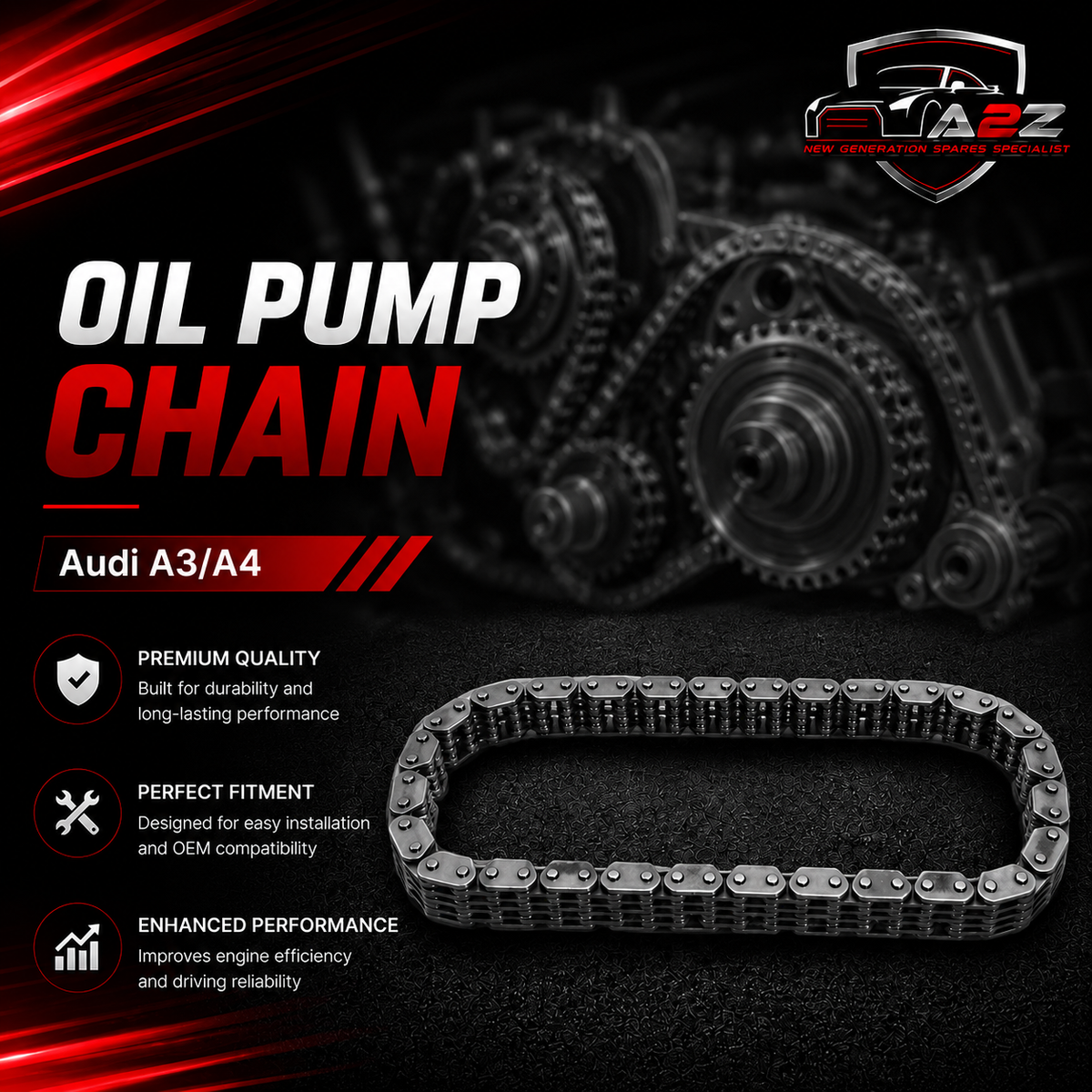 Oil Pump Chain 06H115225L 06K115225C Compatible With Audi A3/A4