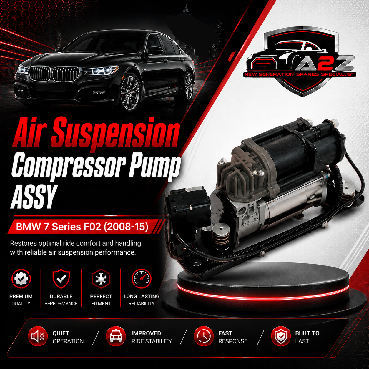 Air Suspension Compressor Pump Assy 37206794465 37206784137 37206789450 37206794465 Compatible With BMW 7 Series F02