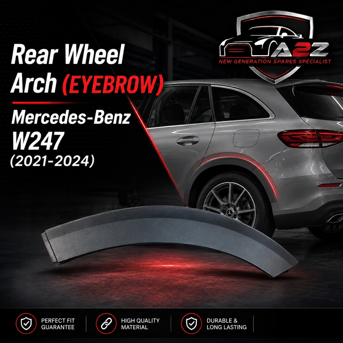 Rear Wheel Arch( EYEBROW ) 2477309400 A2477309400 Compatible With Mercedes-Benz W247 (2021-2024) Tag No.211