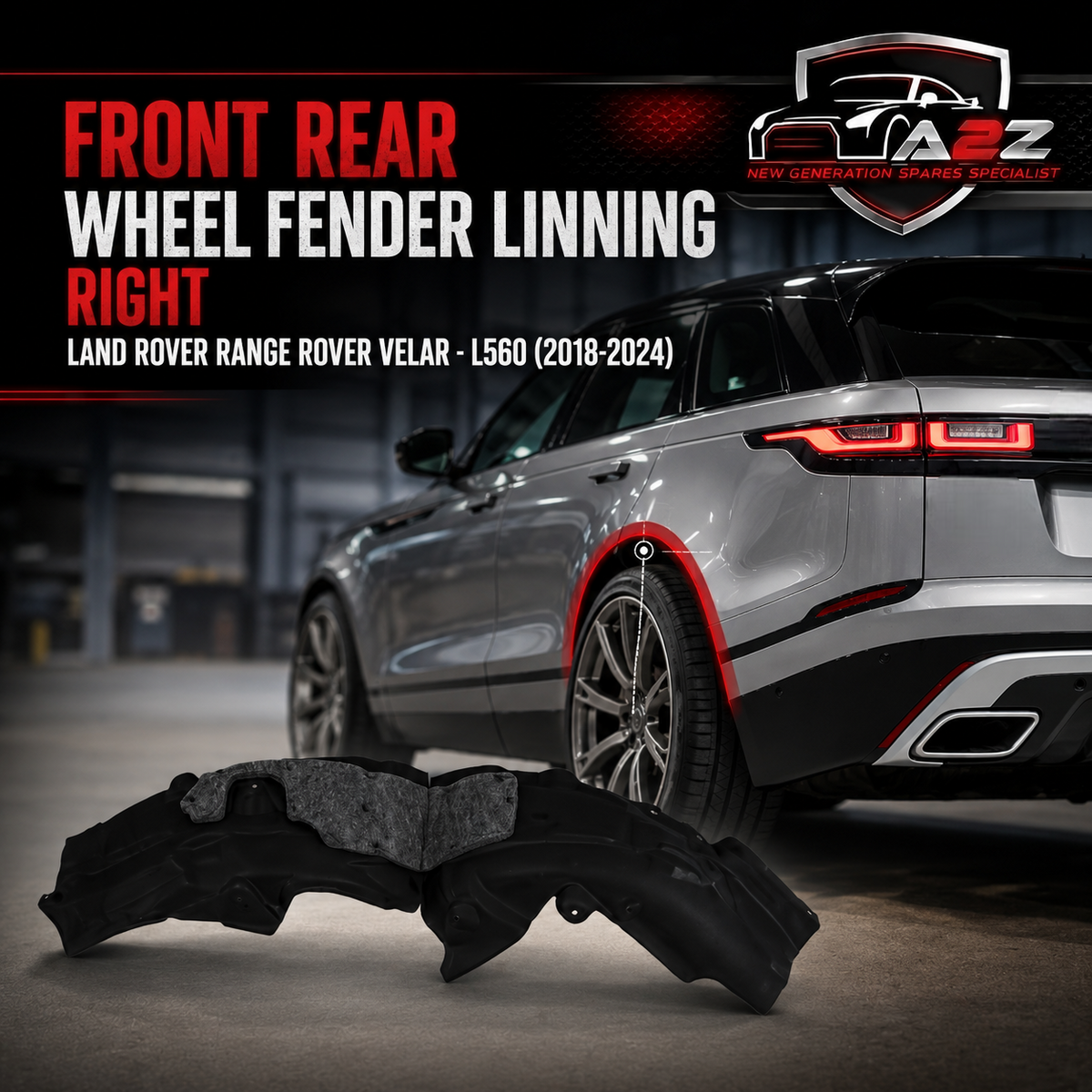 Rear Wheel Fender Linning Right LR137568 Compatible With Land Rover Range Rover Velar - L560 (2018-2024) Tag No.38