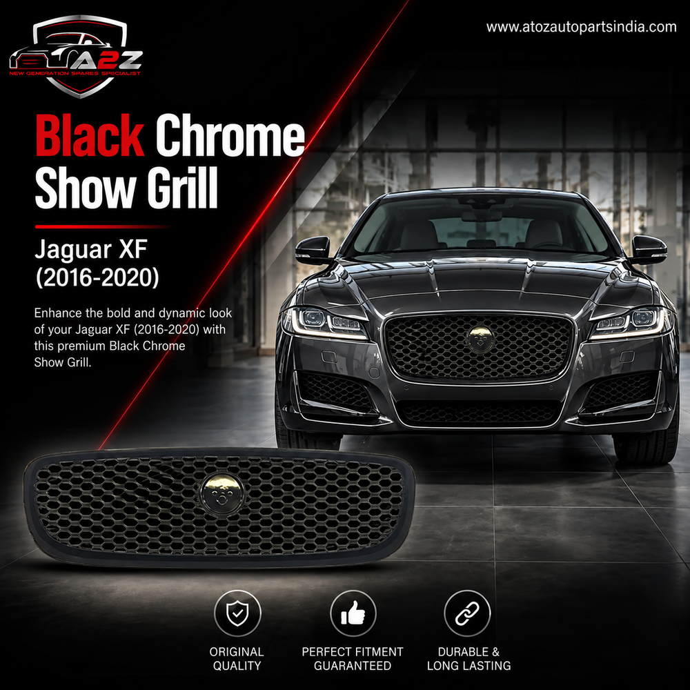 Black Chrome Show Grill Compatible With Jaguar XF (2016-20)