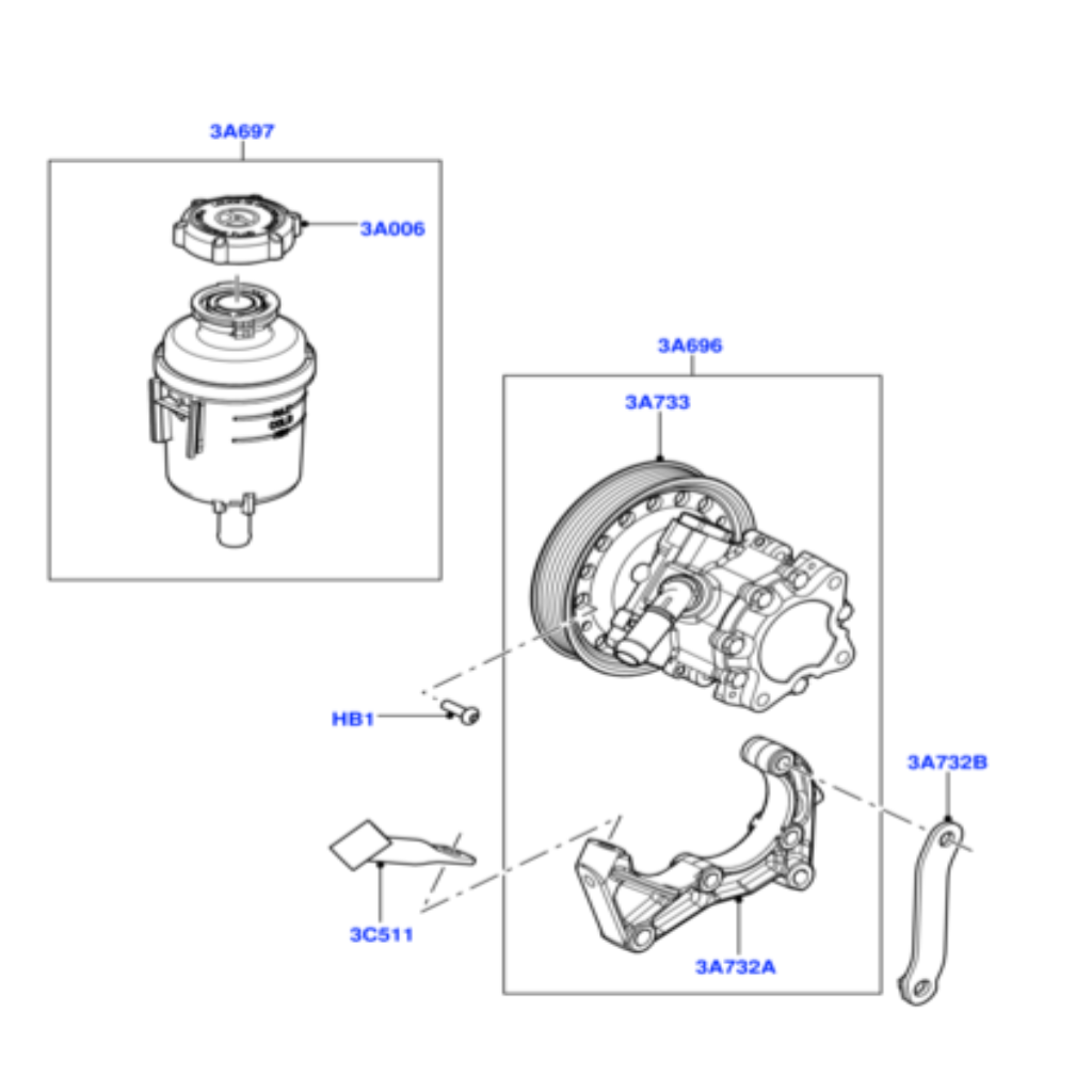 Power Steering Bottle LR000578 1789056 1852947 compitable with LAND ROVER FREELANDER 2 L359 | LR2 Tag-B-66