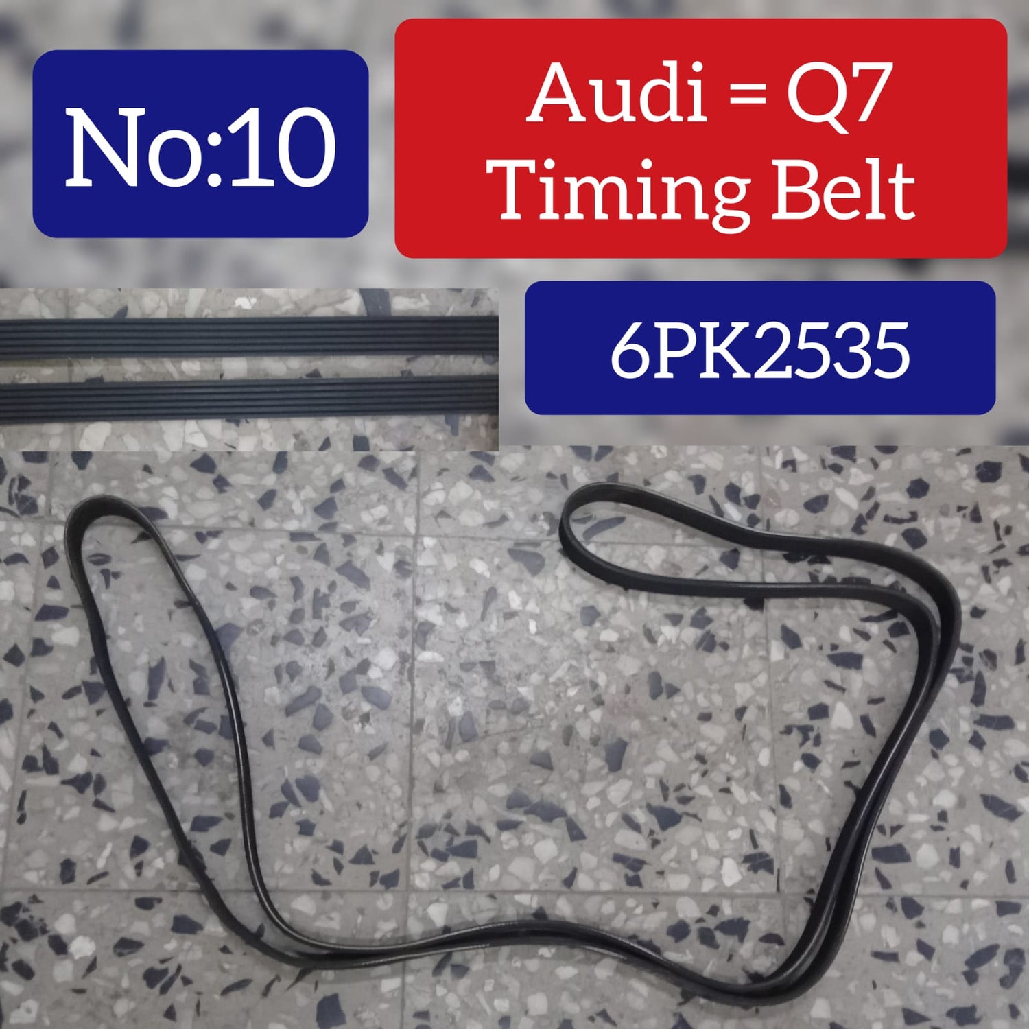 Timing Belt 6PK2535 Compatible With AUDI A8 D4 (4H2, 4H8, 4HC, 4HL) | A8 / S8 | A8L & Q7 (4LB) Tag-BEL-10