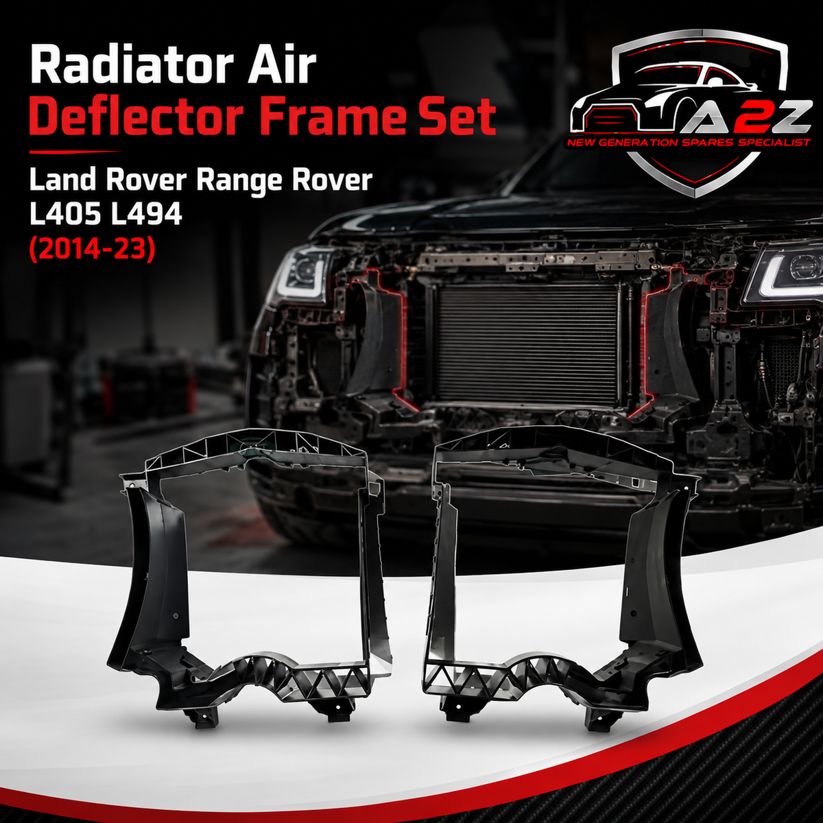 Radiator Air Deflector Frame Set Left LR034578 & Right LR034556 Compatible With Land Rover Range Rover L405 L494 (2014-23)
