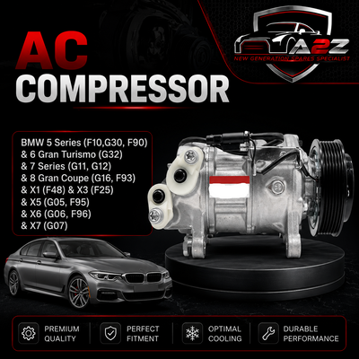 AC Compressor 64526995918 64527945819 Compatible With BMW  5 Series (F10,G30, F90) & 6 Gran Turismo (G32) & 7 Series (G11, G12) & 8 Gran Coupe (G16, F93) & X1 (F48) & X3 (F25) & X5 (G05, F95) &  X6 (G06, F96) & X7 (G07)