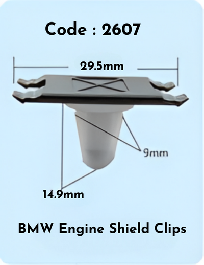 Engine Sheild Clips (Set of 10) Code:2607 Compatible With BMW