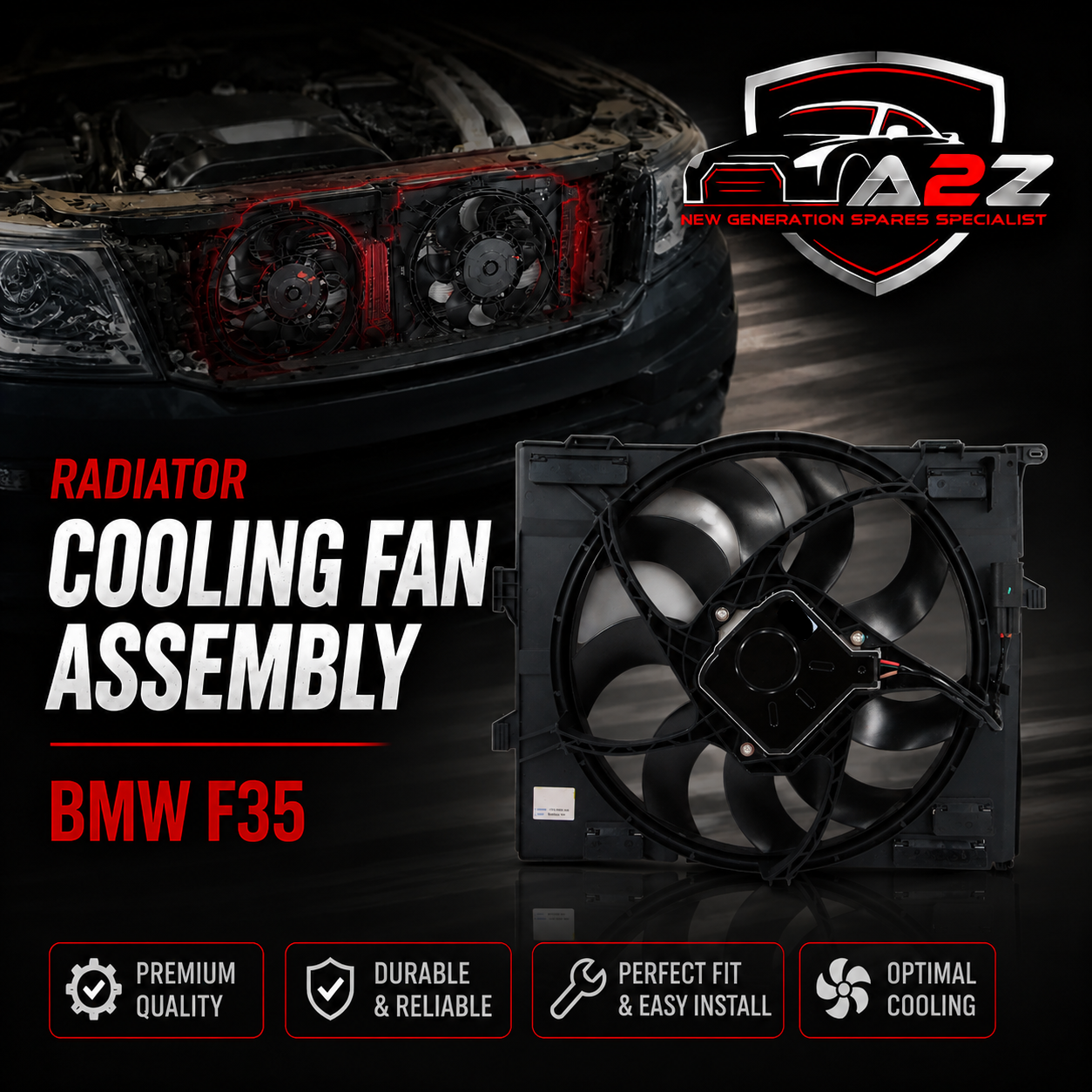 Radiator Cooling Fan Assembly 17428625440 Compatible With BMW F35