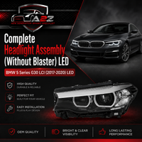 Headlight Headlamp Left 63117214951  & Right  63117214952  (Without Blaster) Compatible With BMW 5 Series G30 LCI (2017-2020)  LED