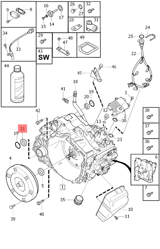 Transmission Oil Pan 30751402 Compatible With VOLVO S60 II (134) & S80 II (124)