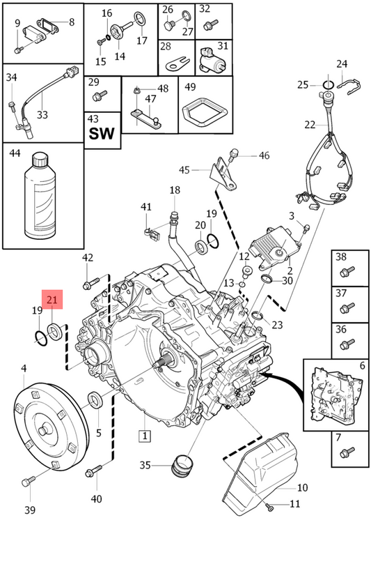 Transmission Oil Pan 30751402 Compatible With VOLVO S60 II (134) & S80 II (124)