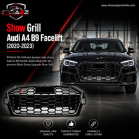Show Grill  Compatible With Audi A4 B9 Facelift(2020-23) RS4 Black Chrome Tag 34